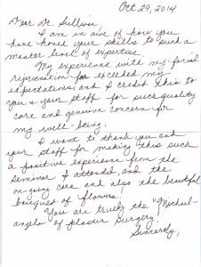 A handwritten letter from a person to someone.
