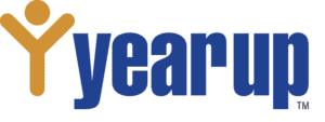 A blue logo of the word " year ".