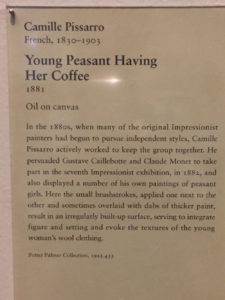 A book about young peasant having her coffee.