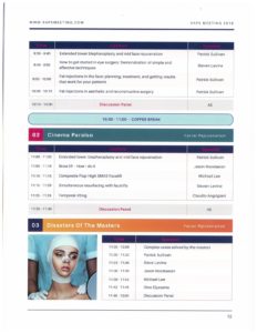 A page of the schedule for a makeup artist.